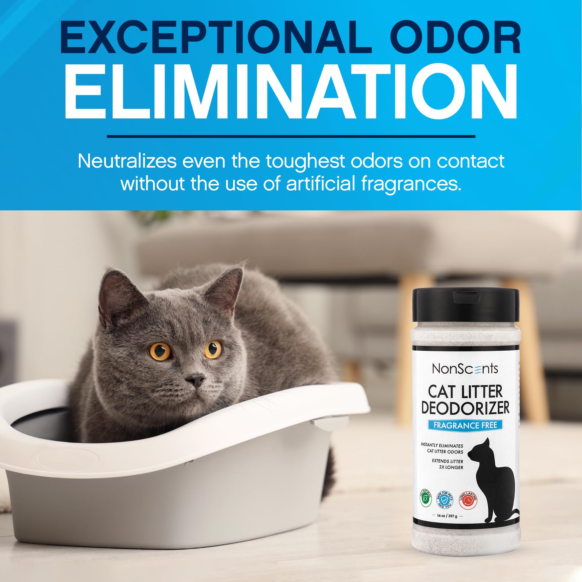 NonScents vida-arena-para-gatos prolonga la vida de la arena para gatos.