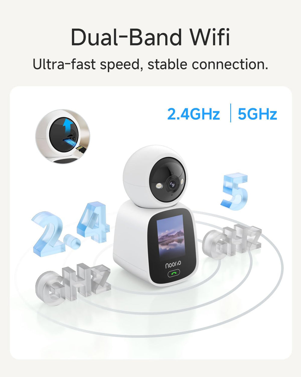 Noorio CL200 visión 360° para supervisar toda la habitación