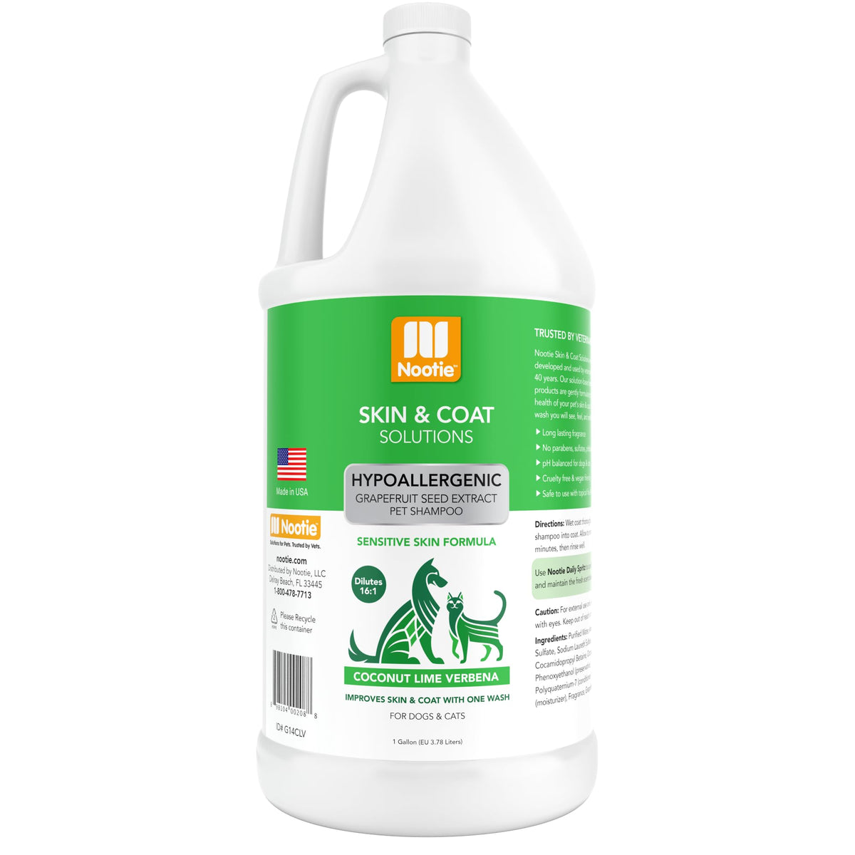 Nootie champú para perros: botella visible y limpieza suave para piel sensible.