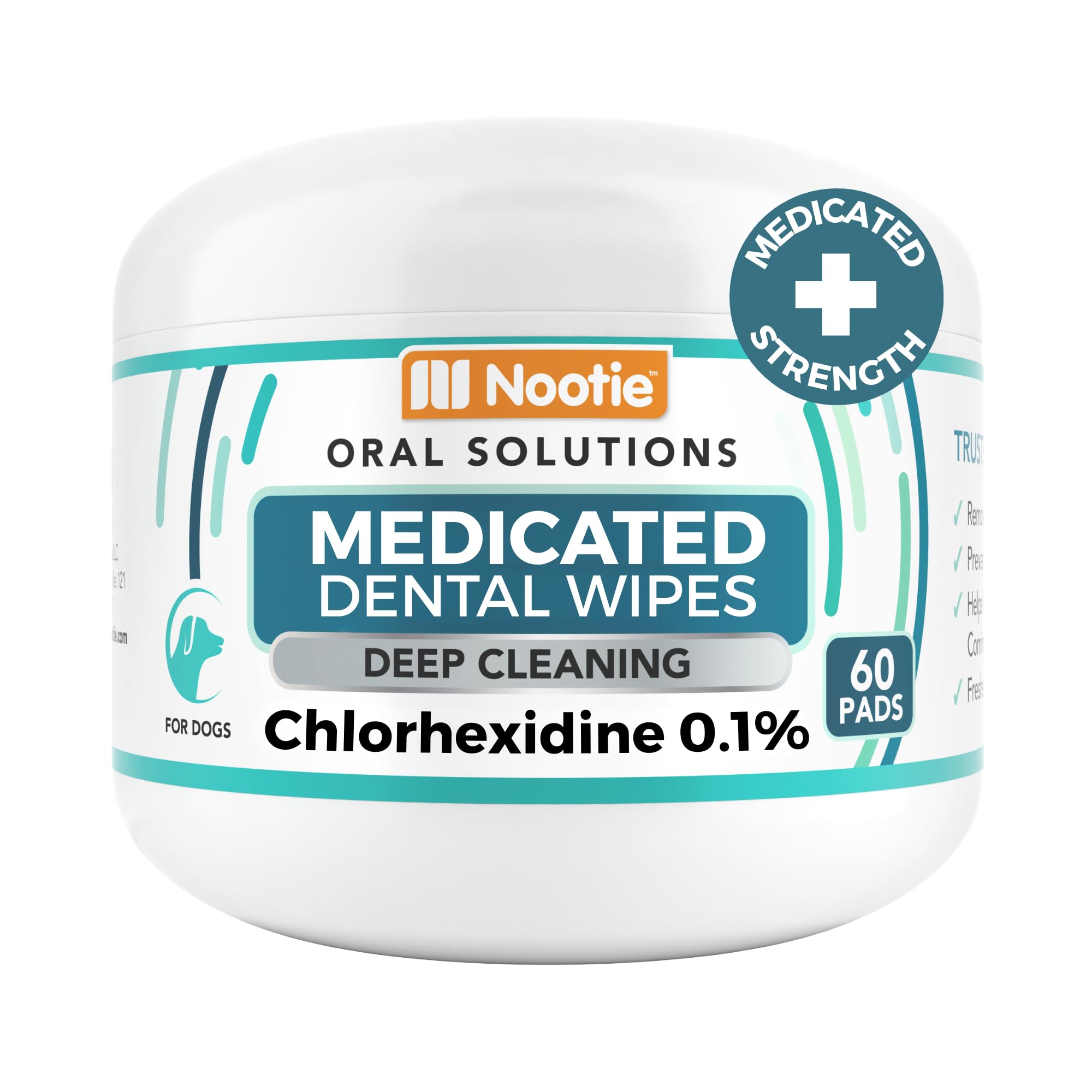 Nootie dental wipes para perro, limpieza oral y reducción de placa