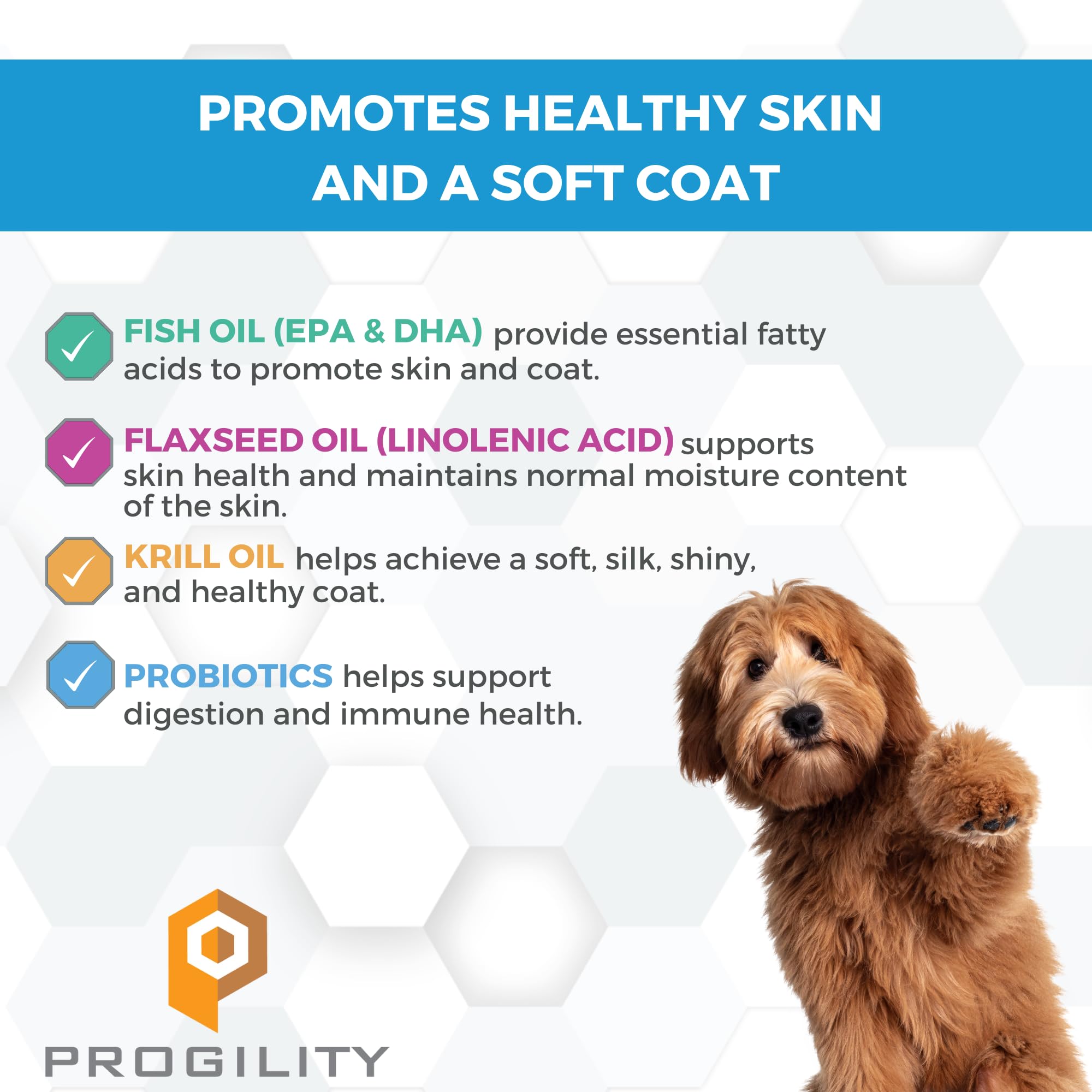 Nootie Progility con Krill Oil muestra beneficios para el pelaje.
