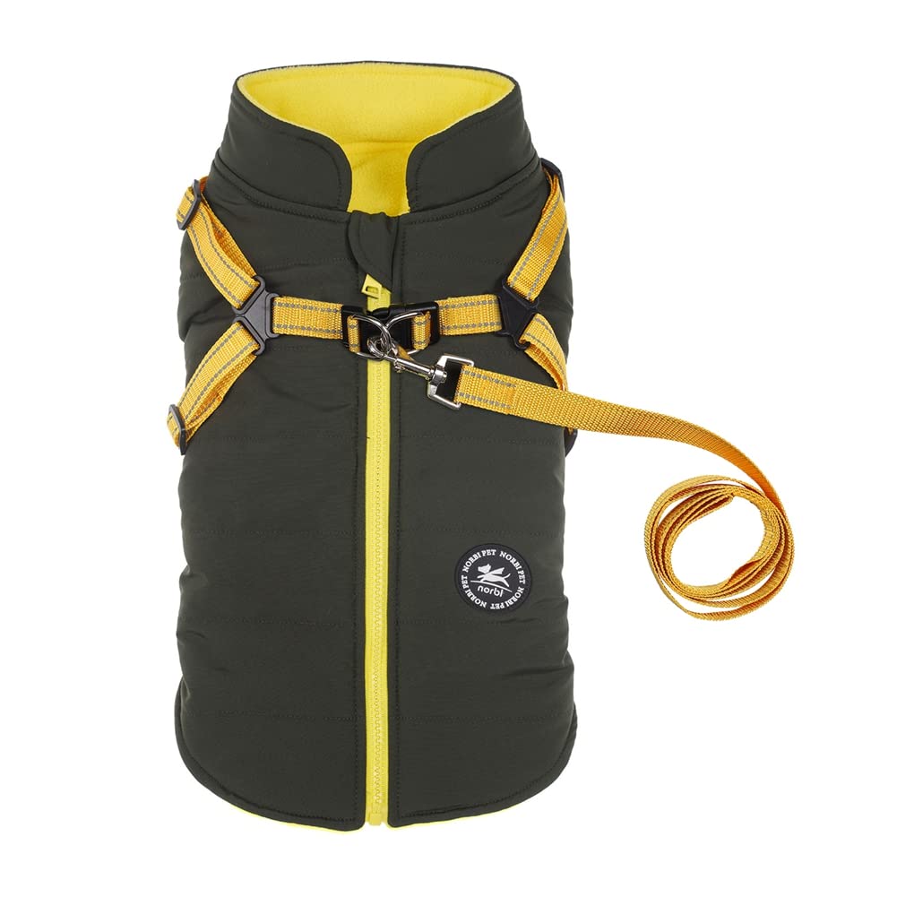 Norbi chaqueta caliente para perro pequeño, vista frontal, confort para paseos en invierno.