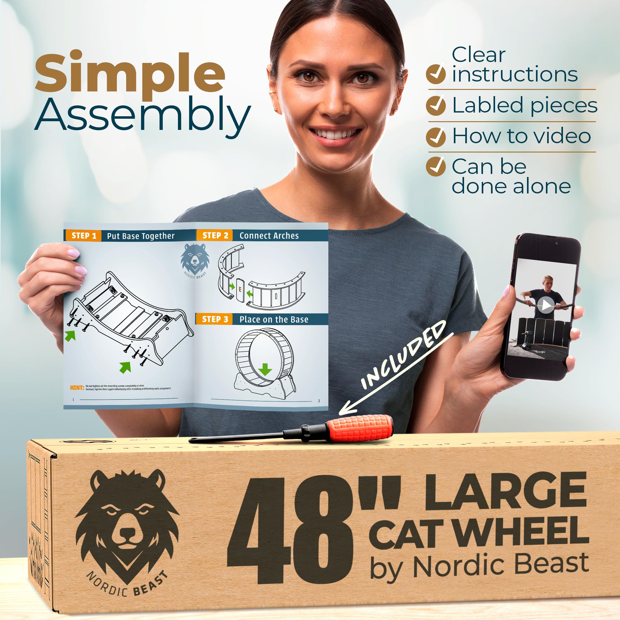 Sistema de seguridad para patas Nordic Beast, diseño sin huecos.