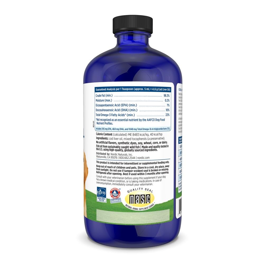 Nordic Naturals Aceite de hígado de bacalao para mascotas, cucharita medidora para dosis