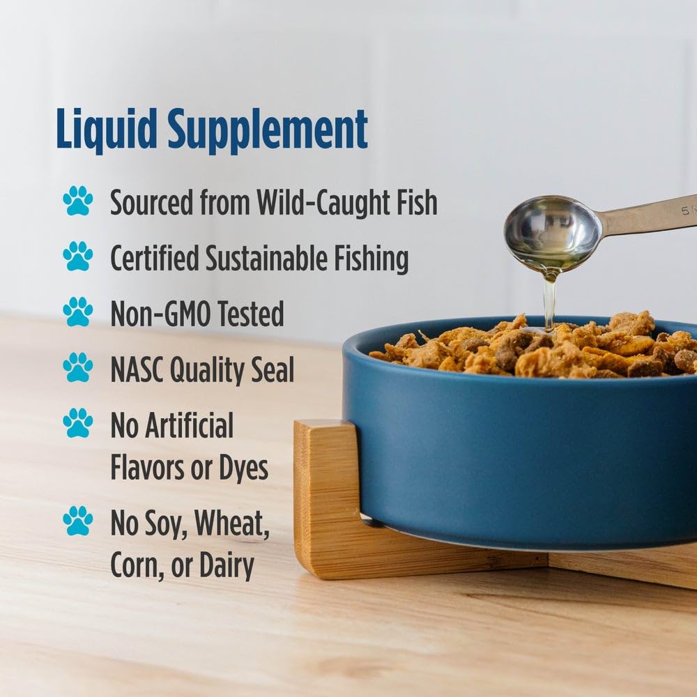 Nordic Naturals Omega-3 Pet, tazón de perro con suplemento para la comida.