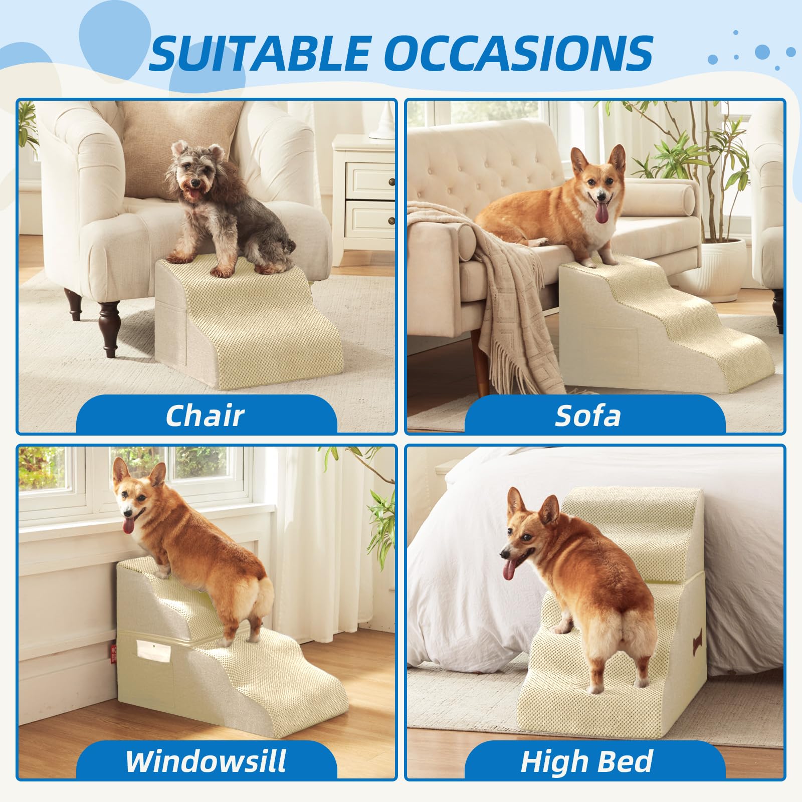 Nordjager escalera para perros, mango portátil para mover entre habitaciones