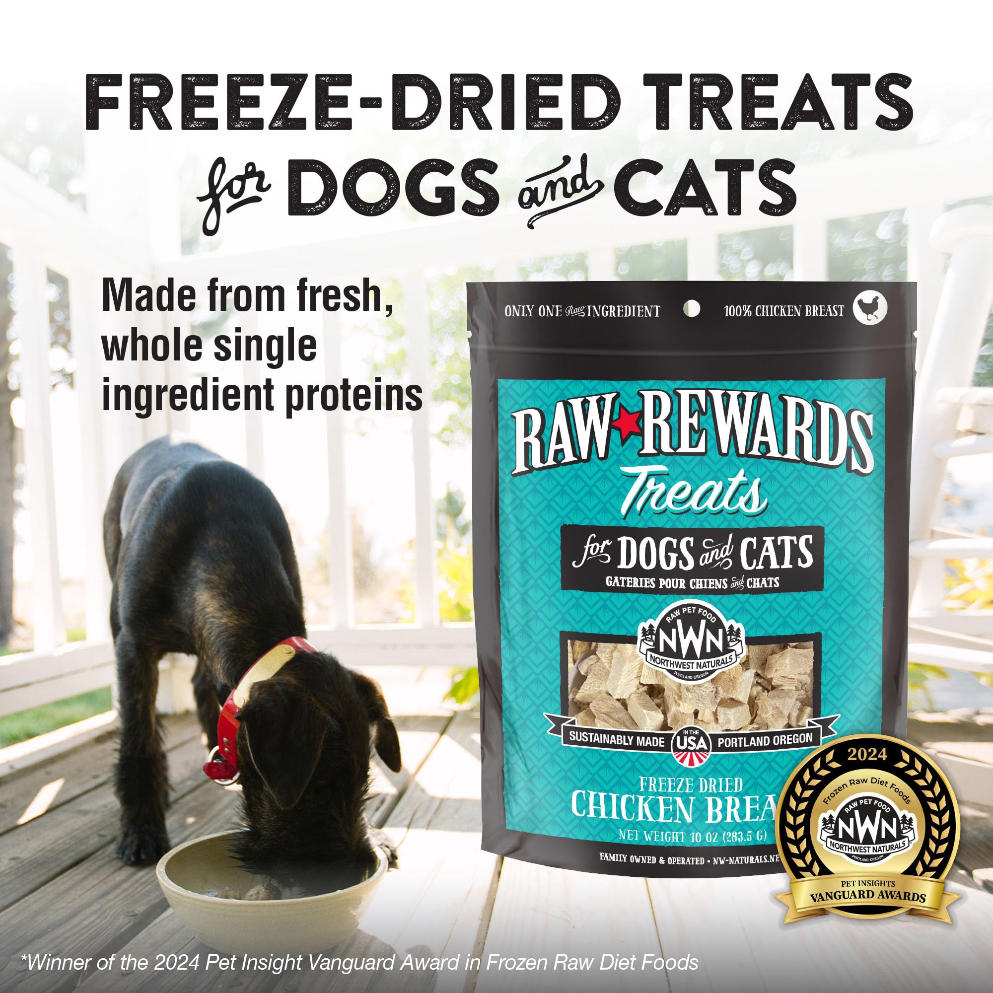 Northwest Naturals bocaditos en tamaño compacto para perros y gatos.