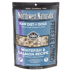 Northwest Naturals bocados liofilizados de pescado blanco y salmón, ideal para entrenamiento.