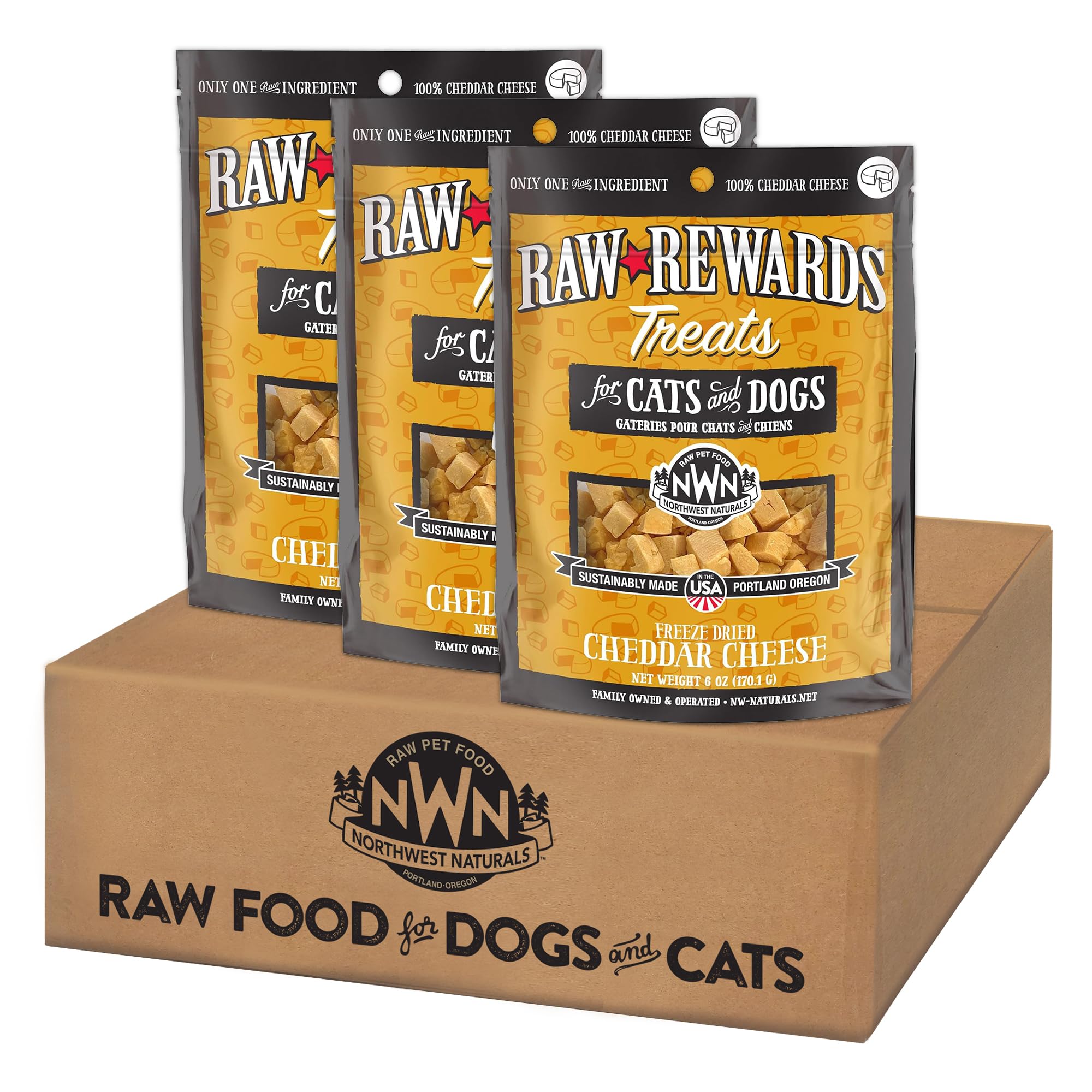 Northwest Naturals cheddar freeze-dried: bocado ideal para recompensas diarias.