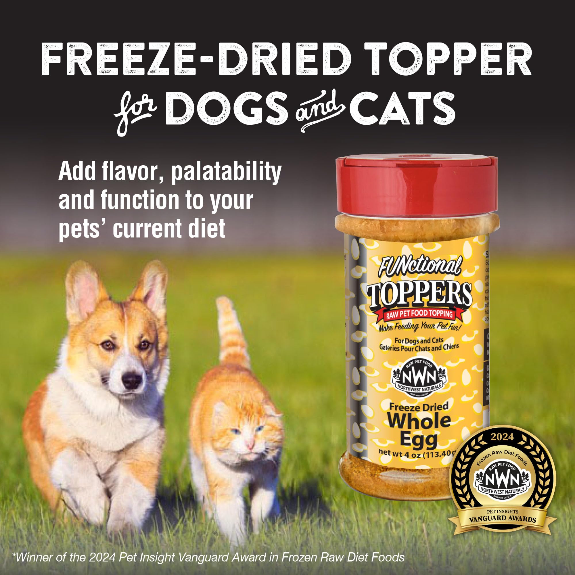 Topper deshidratado en porciones útiles para alimentar a tu mascota.