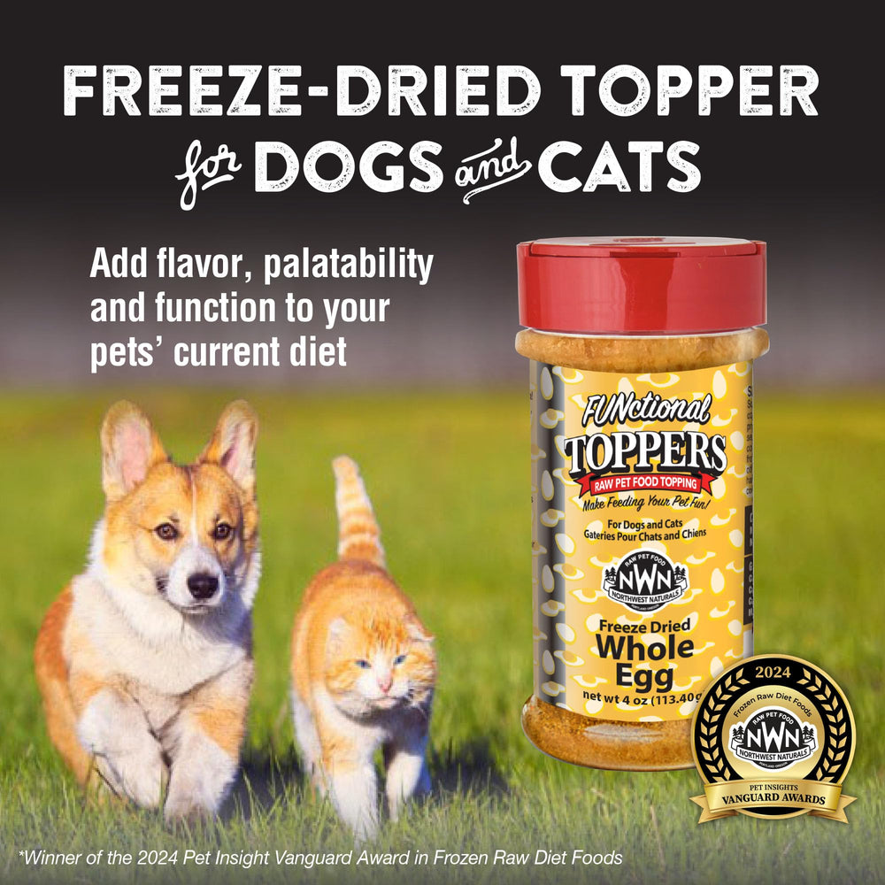 Topper deshidratado en porciones útiles para alimentar a tu mascota.