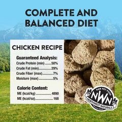 Northwest Naturals dieta cruda de pollo liofilizado: sabor natural para perros.
