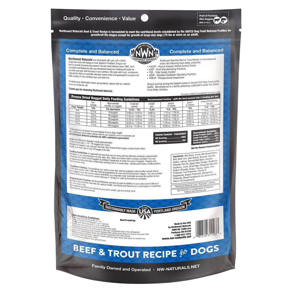 Northwest Naturals hecho en Estados Unidos, control de calidad y seguridad alimentaria.