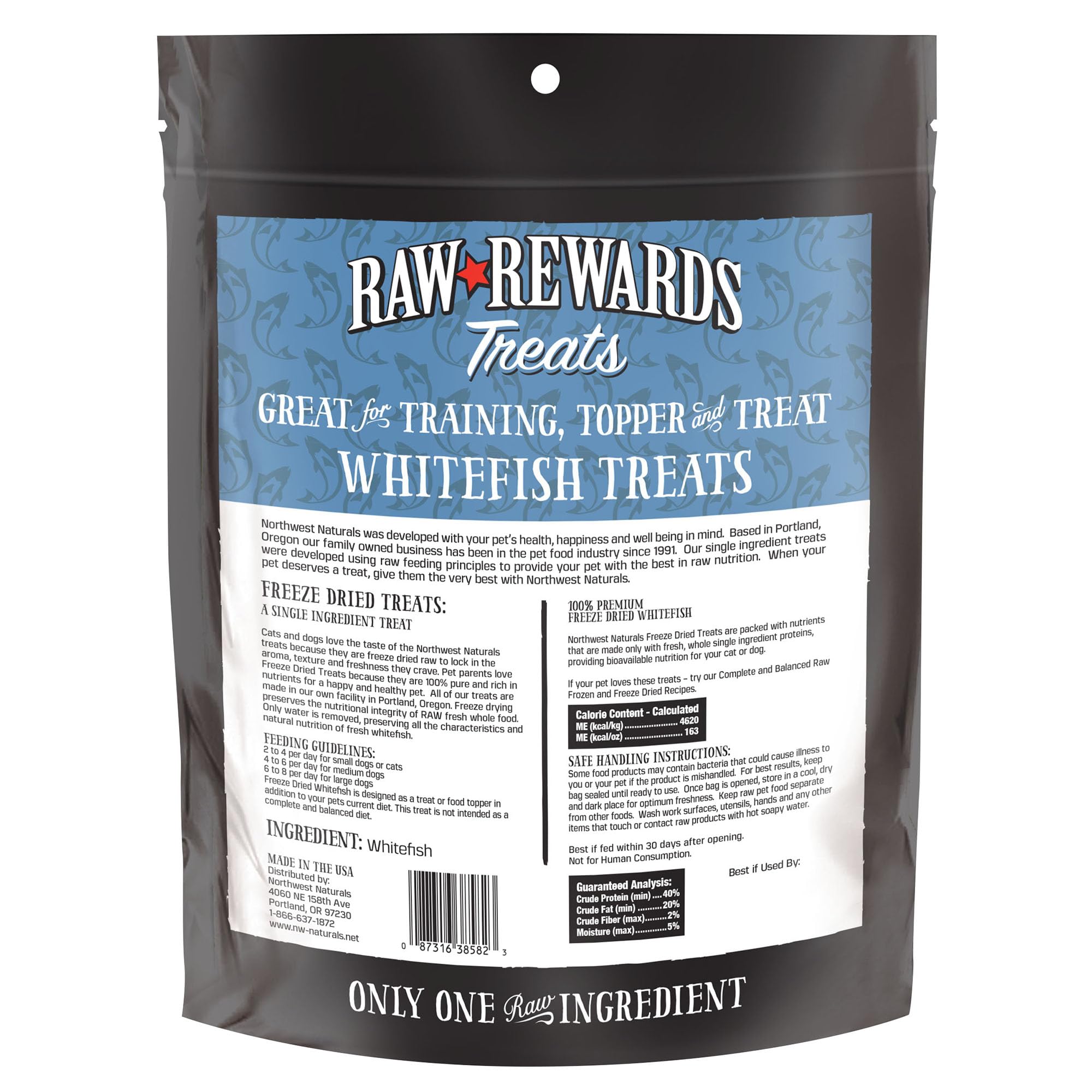 Northwest Naturals ingrediente único, sin aditivos artificiales.