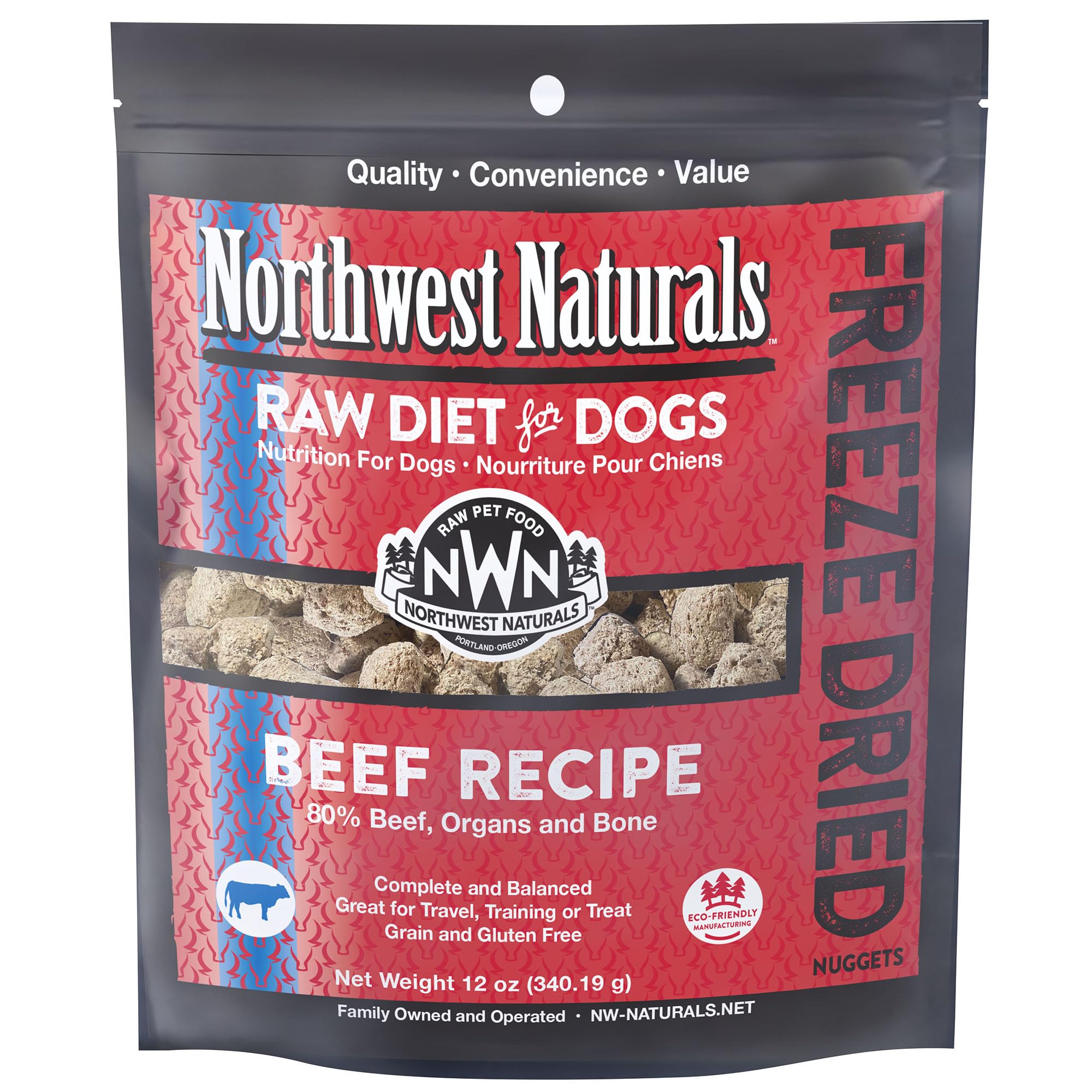 Northwest Naturals nuggets de res liofilizados, porciones para entrenamiento diario