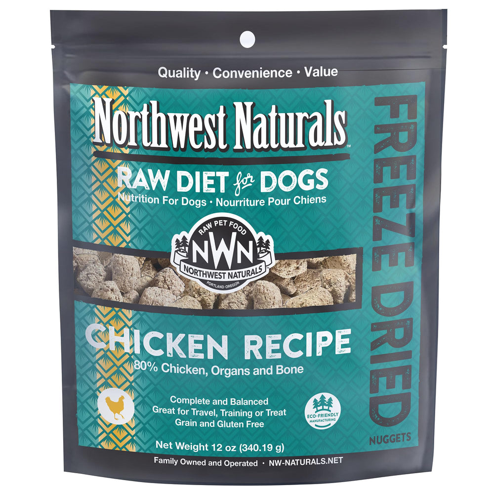 Northwest Naturals pollo liofilizado: bocado sabroso para entrenamiento y refuerzo.