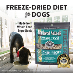 Northwest Naturals bocado corto de pollo liofilizado, ideal para perros de todas las tallas.