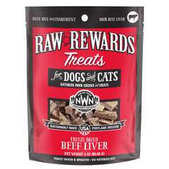 Hígado de res liofilizado en trocitos, Northwest Naturals, snack natural para perros y gatos.