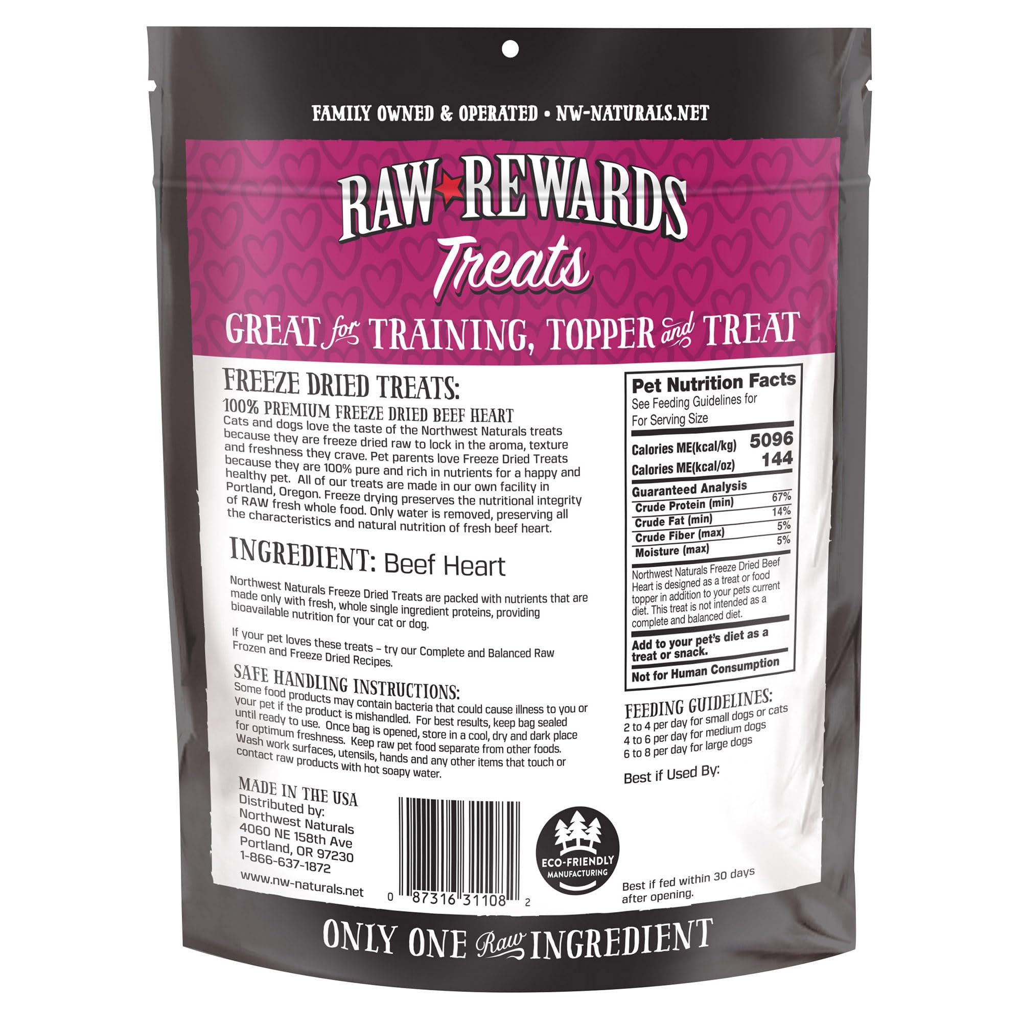 Northwest Naturals Snack diario natural, porciones pequeñas para mascotas.