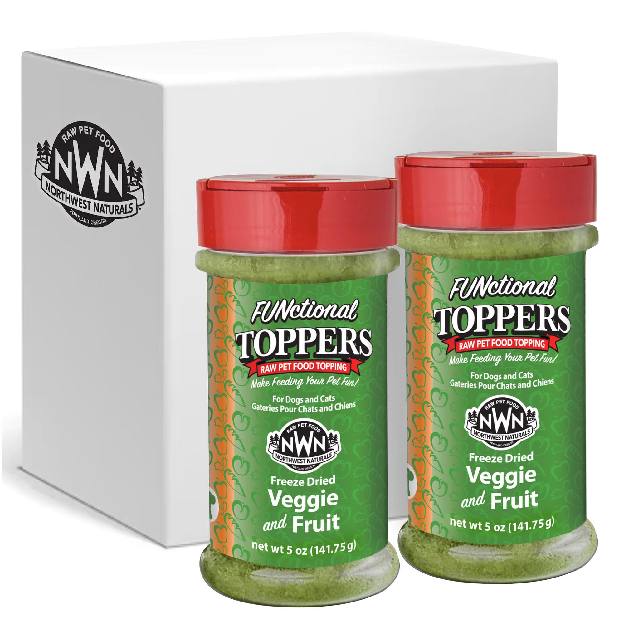Northwest Naturals Topper liofilizado de fruta y verdura realza sabor y textura.