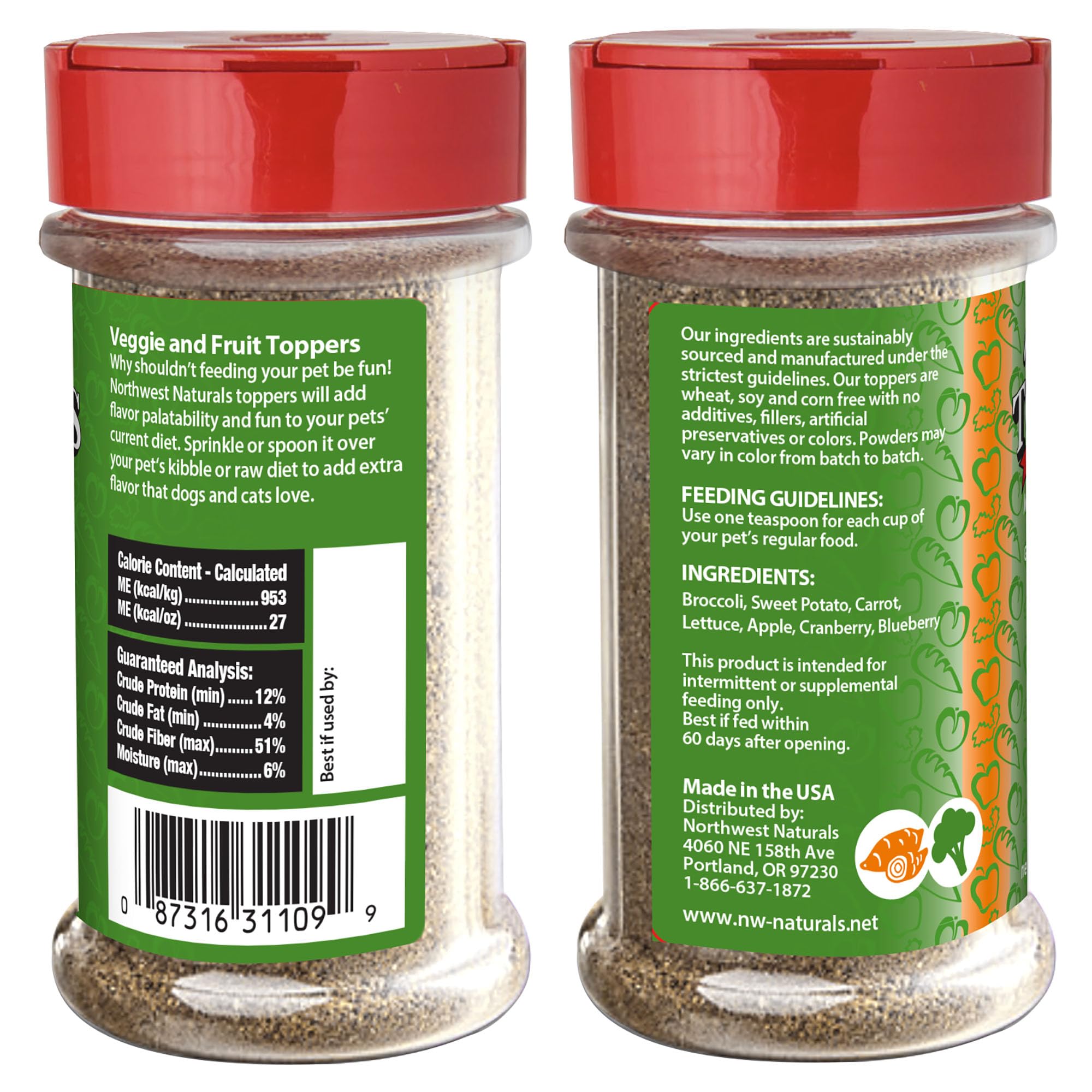 Topper hecho en Estados Unidos con ingredientes naturales.