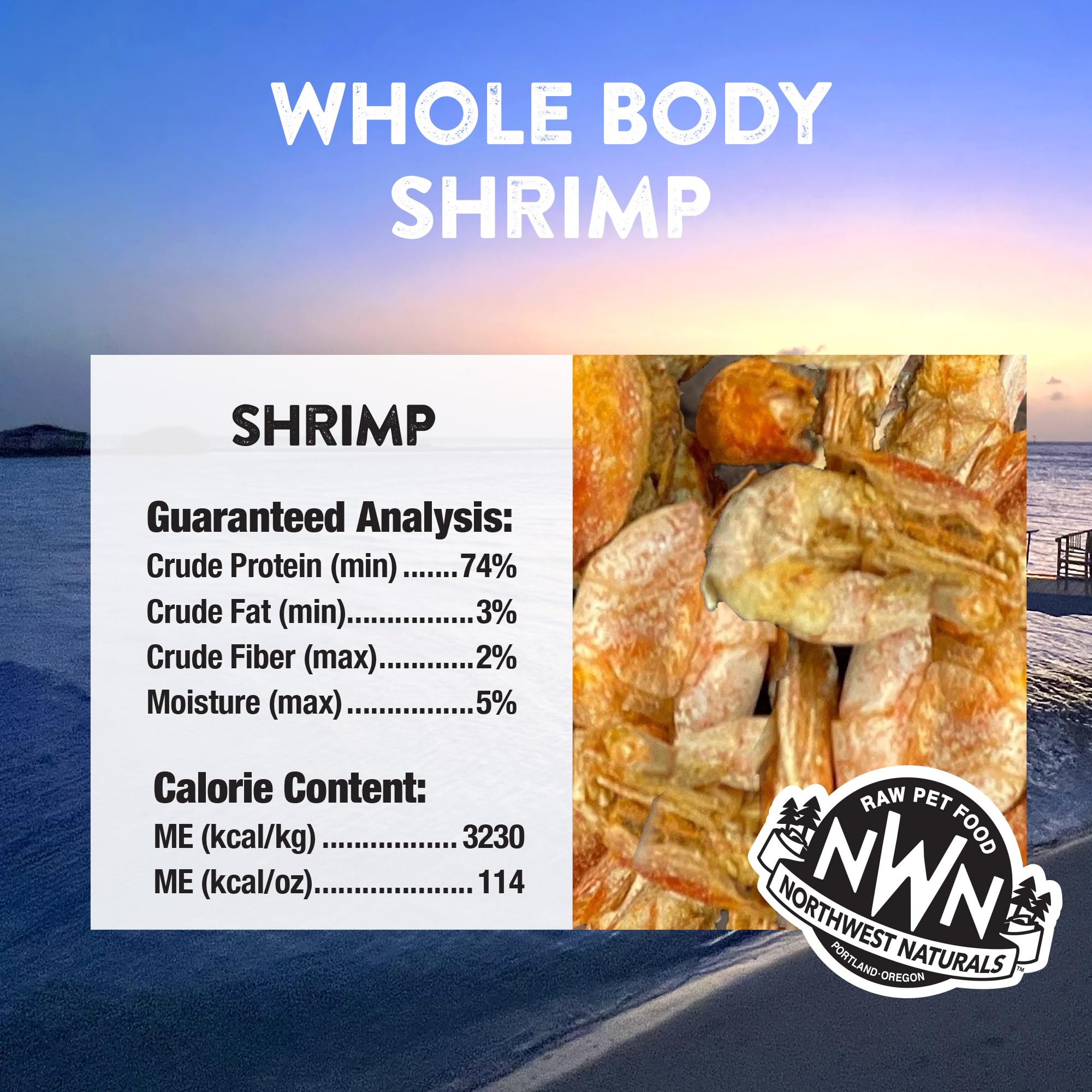 Ingrediente único: gambas, Northwest Naturals, opción simple para dieta de tu mascota.