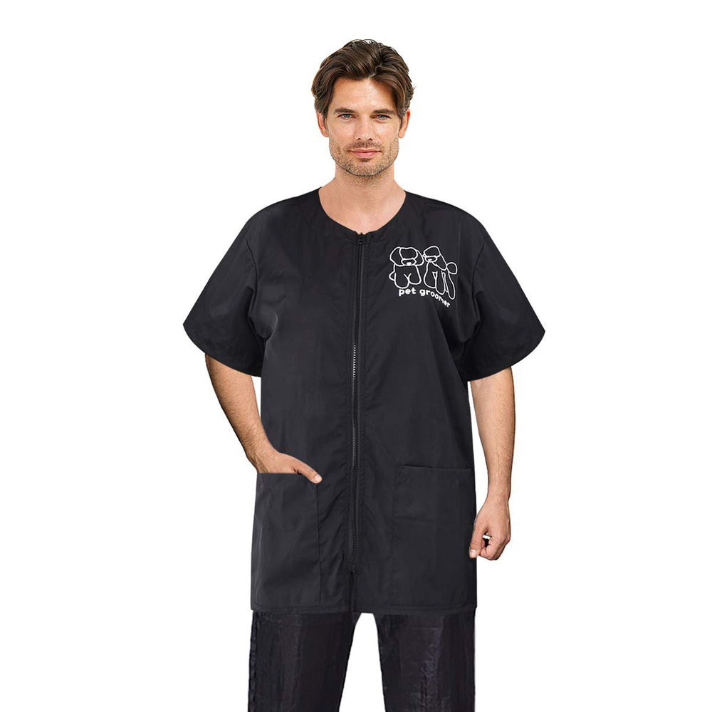Bata Noverlife con bolsillo doble y cremallera frontal para herramientas de trabajo.