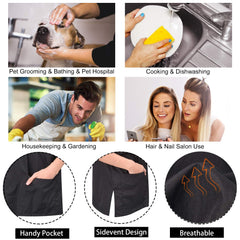 Bata Noverlife con tejido antiestático e impermeable para mantener la ropa limpia.