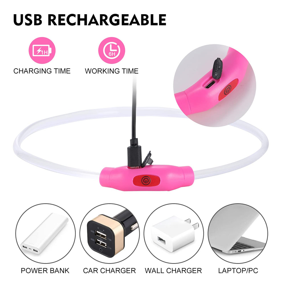 NOVKIN collar LED para perros, parpadeo lento con iluminación continua