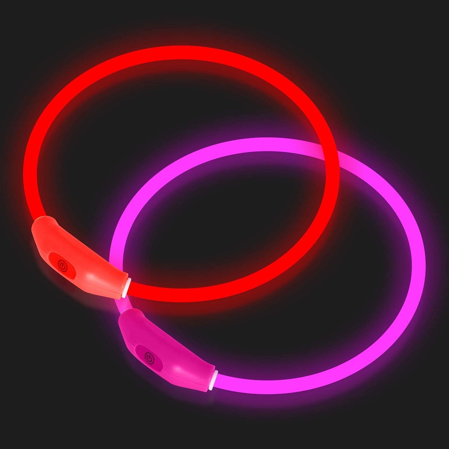 Novkin collar para perros con iluminación nocturna mejora la visibilidad durante paseos.