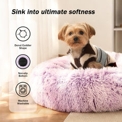 NOYAL cama dona para perro con pelo sintético suave para descanso.