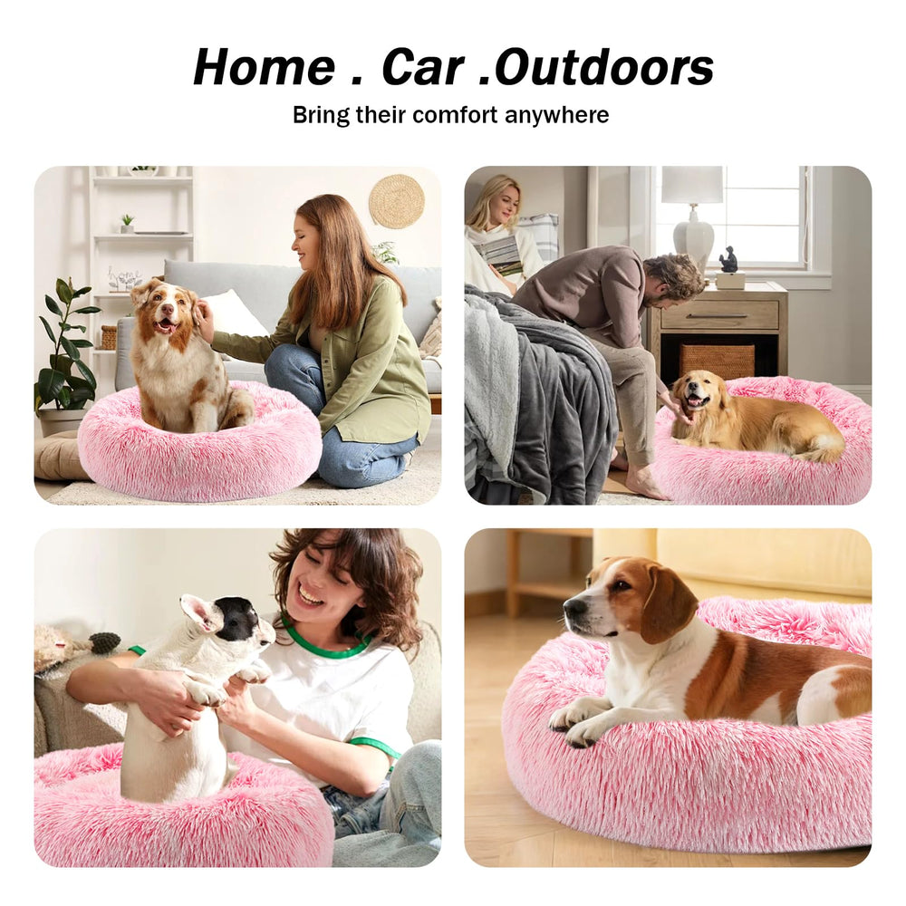 NOYAL Cama Donut base antideslizante evita desplazamientos durante la siesta.