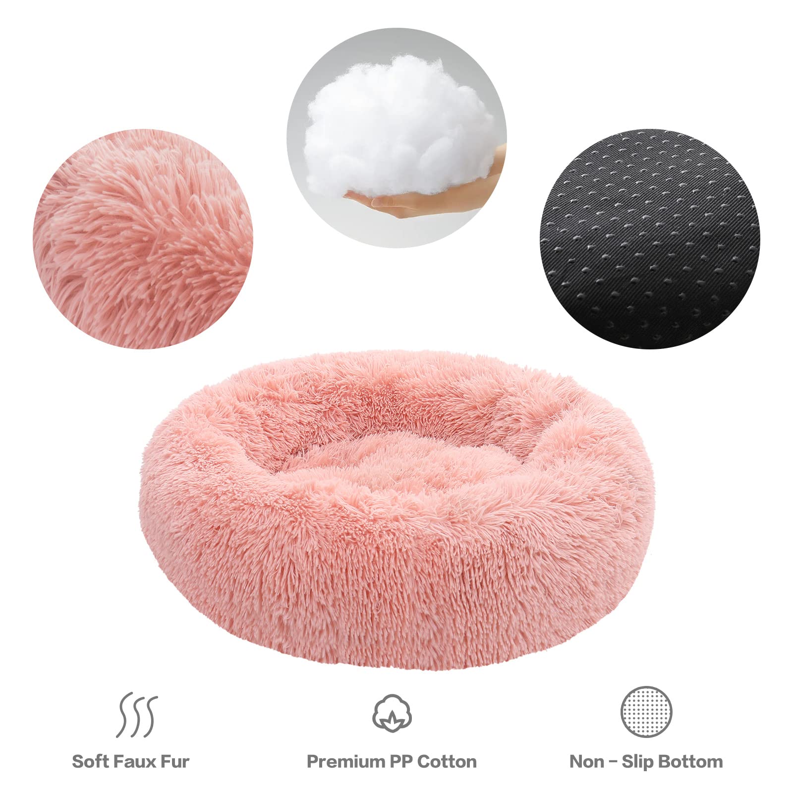 NOYAL Cama Donut Calma, borde alto para contención y seguridad.