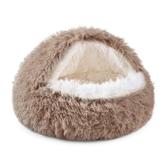 NOYAL cama-donut-capucha para mascotas: descanso seguro y cómodo.