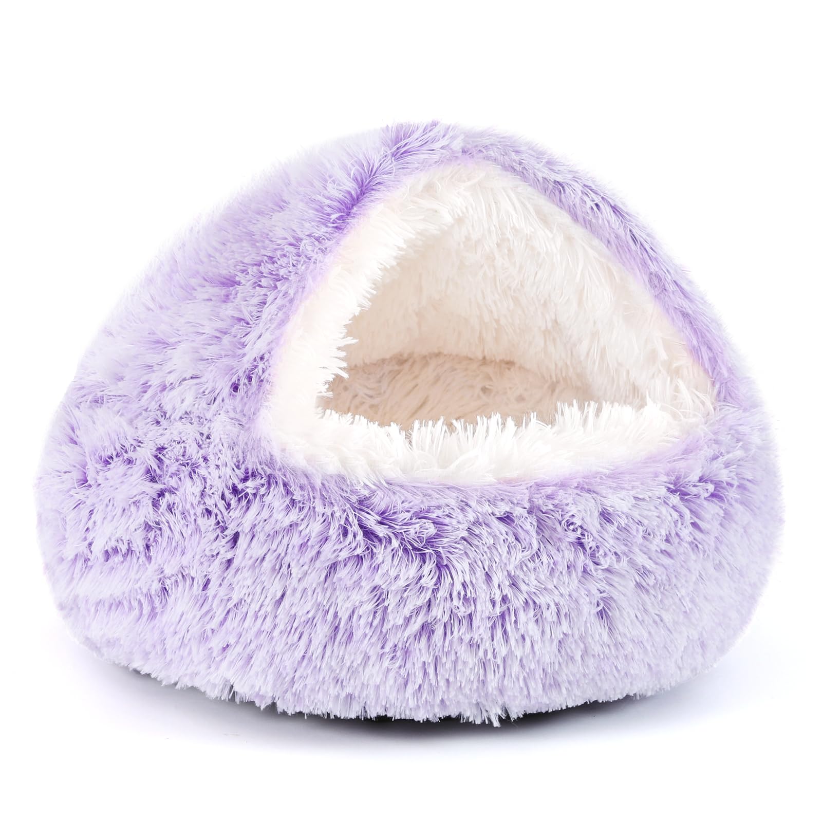 NOYAL cama donut capucha redonda para perros y gatos, refugio seguro para dormir.