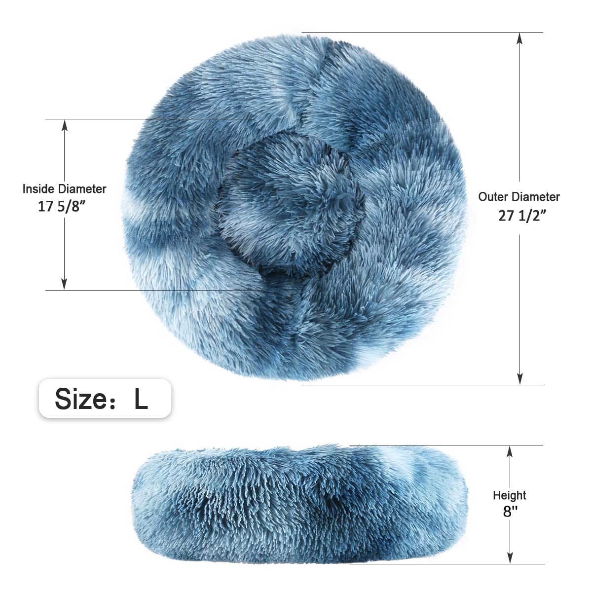 NOYAL Cama Donut: funda lavable a máquina para limpieza fácil
