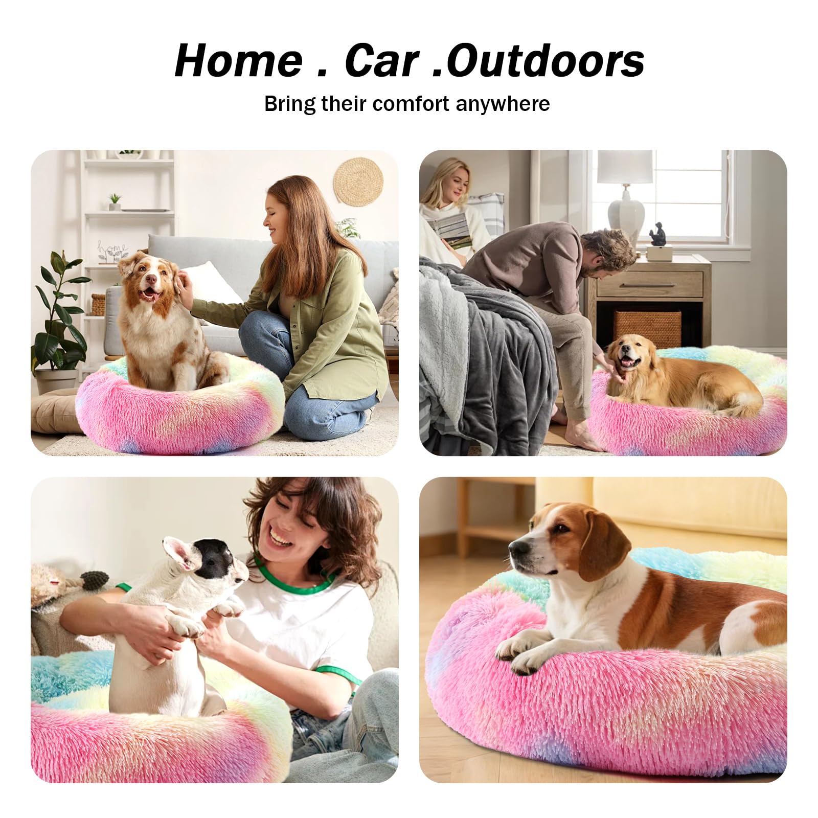 NOYAL cama donut: tamaño compacto para mascotas pequeñas y medianas.