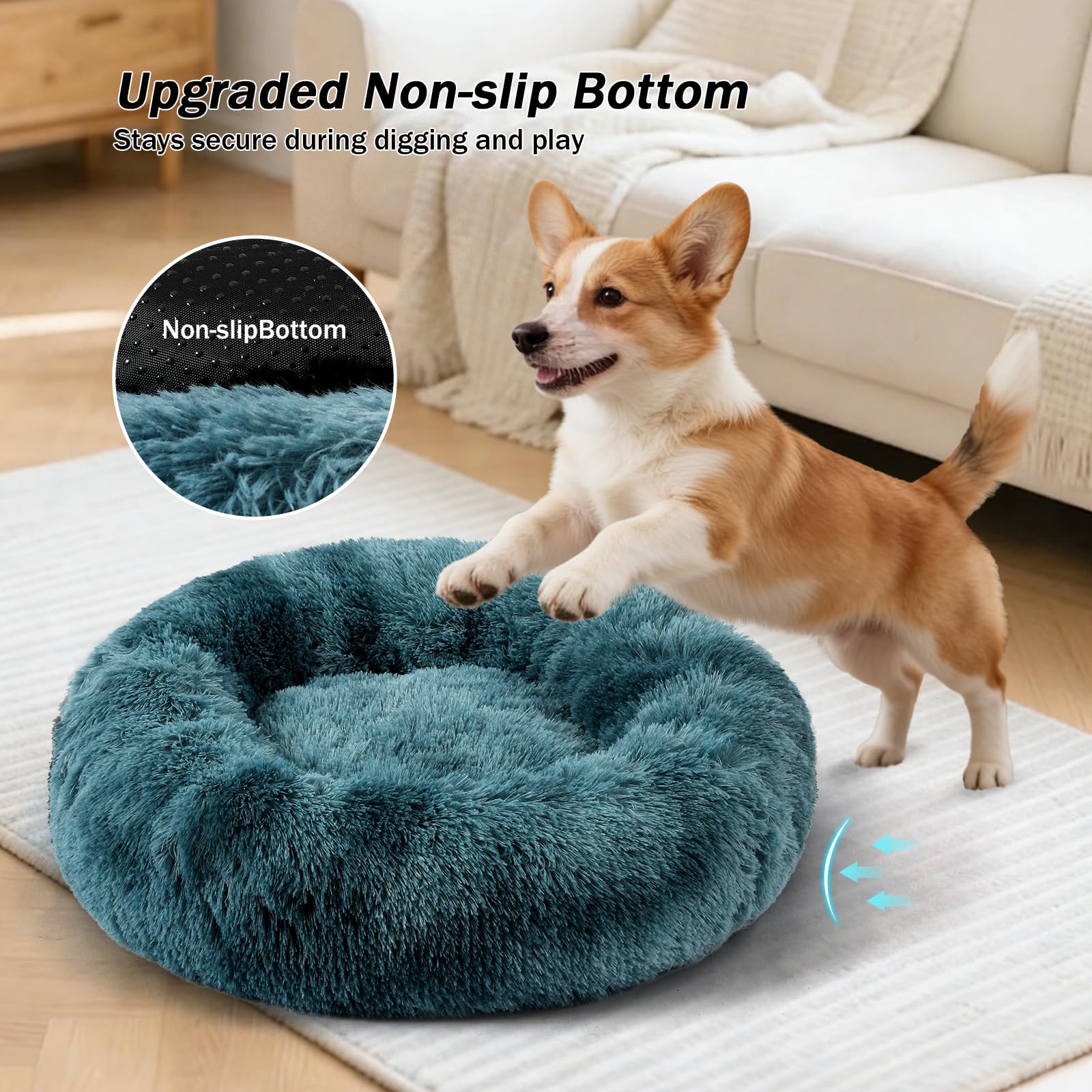 NoYAL Cama Donut textura de felpa: calor y suavidad para tu mascota