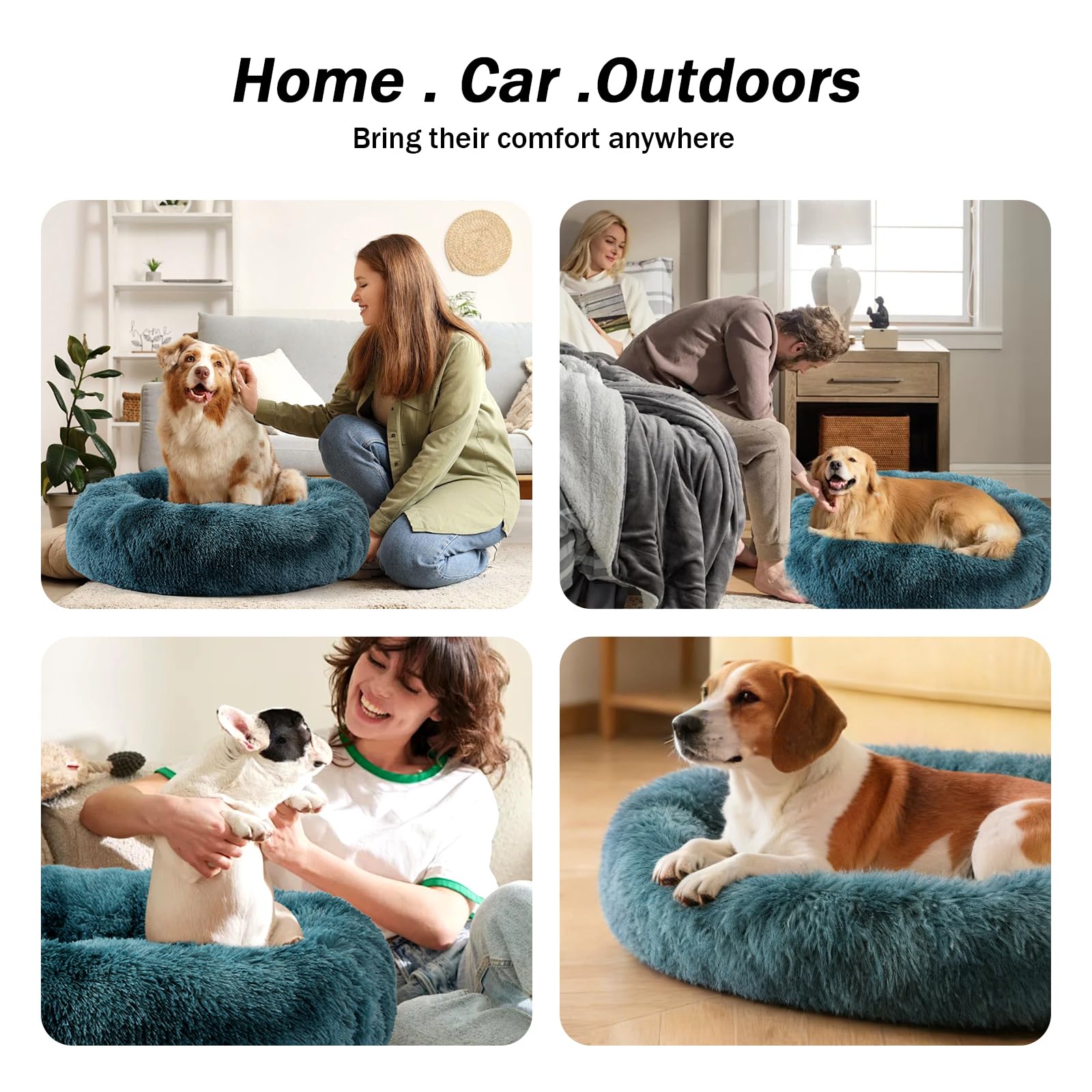 NoYAL Cama Donut para perros y gatos pequeños a medianos: uso versátil