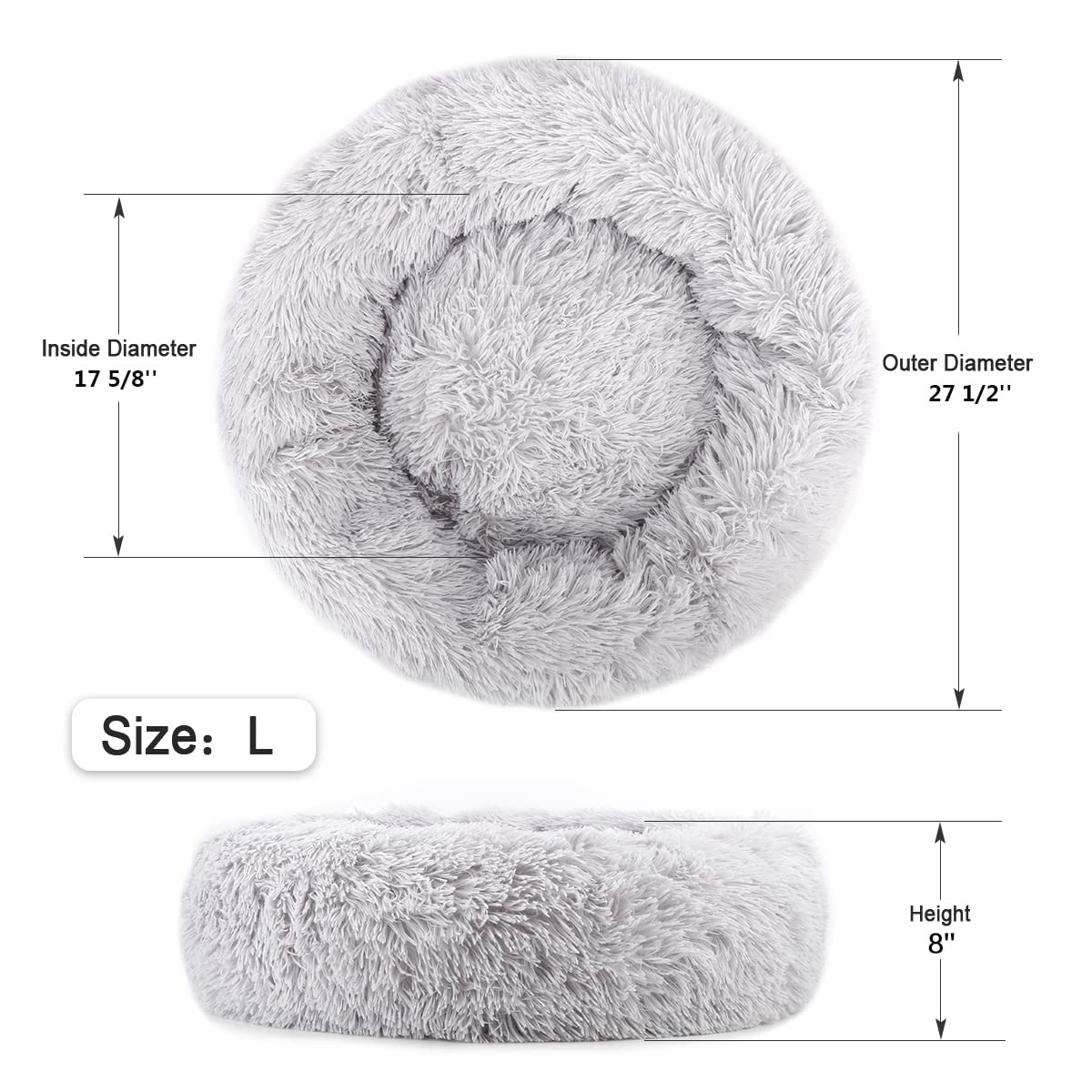 NOYAL Cama Calma en Forma de Dona Base impermeable y antideslizante