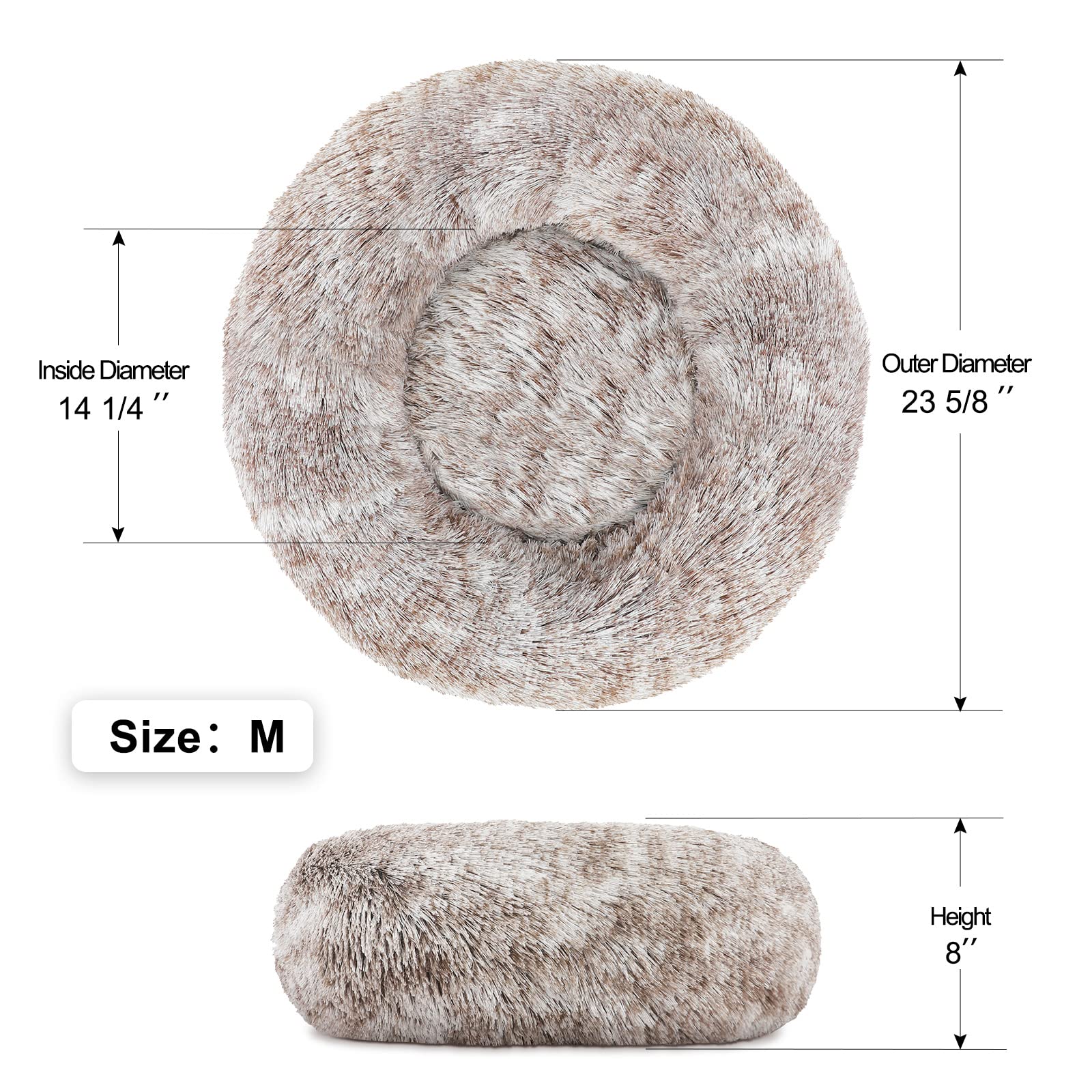 NOYAL Cama en forma de rosquilla Funda lavable a máquina para limpieza sencilla.