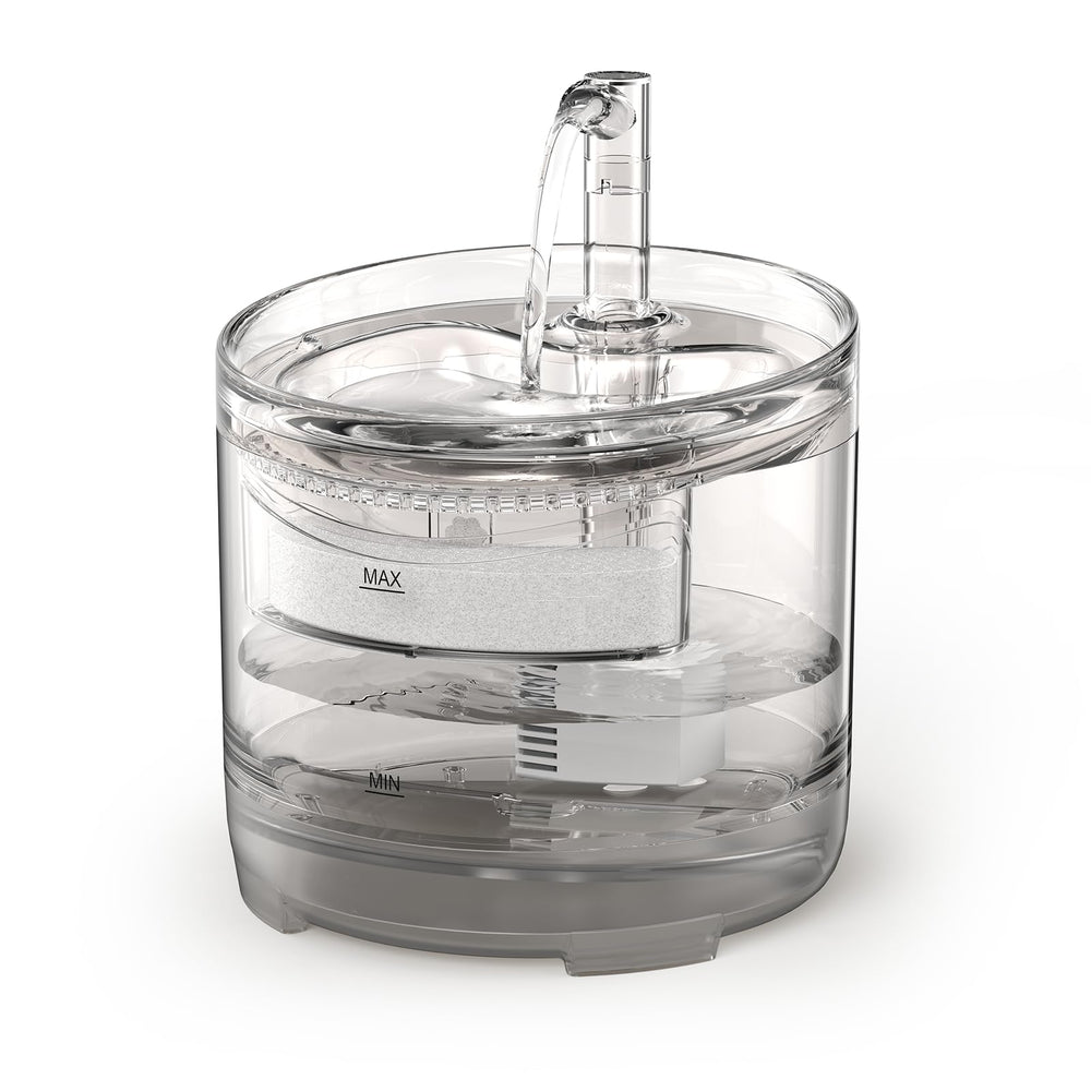npet bebederos wf050tp, vista lateral, diseño ergonómico que facilita beber al gato.