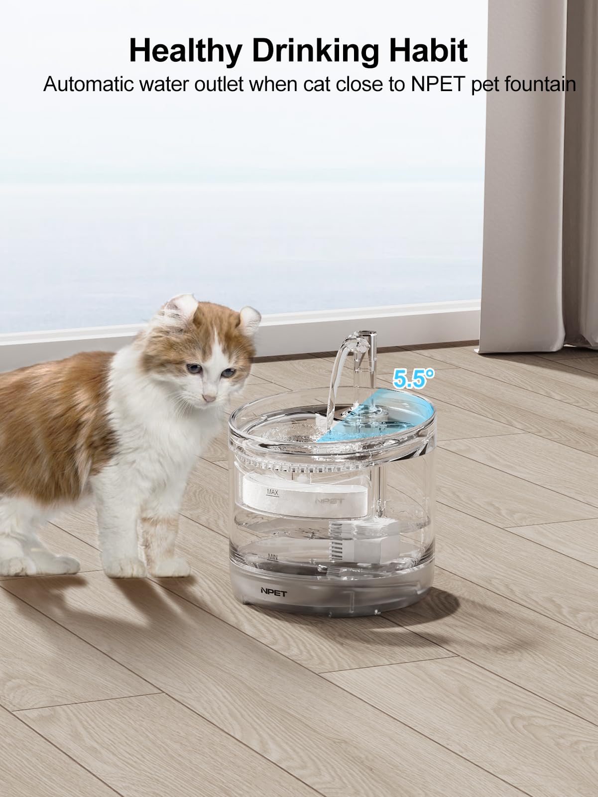 NPET WF050 uso doméstico para múltiples mascotas en casa.