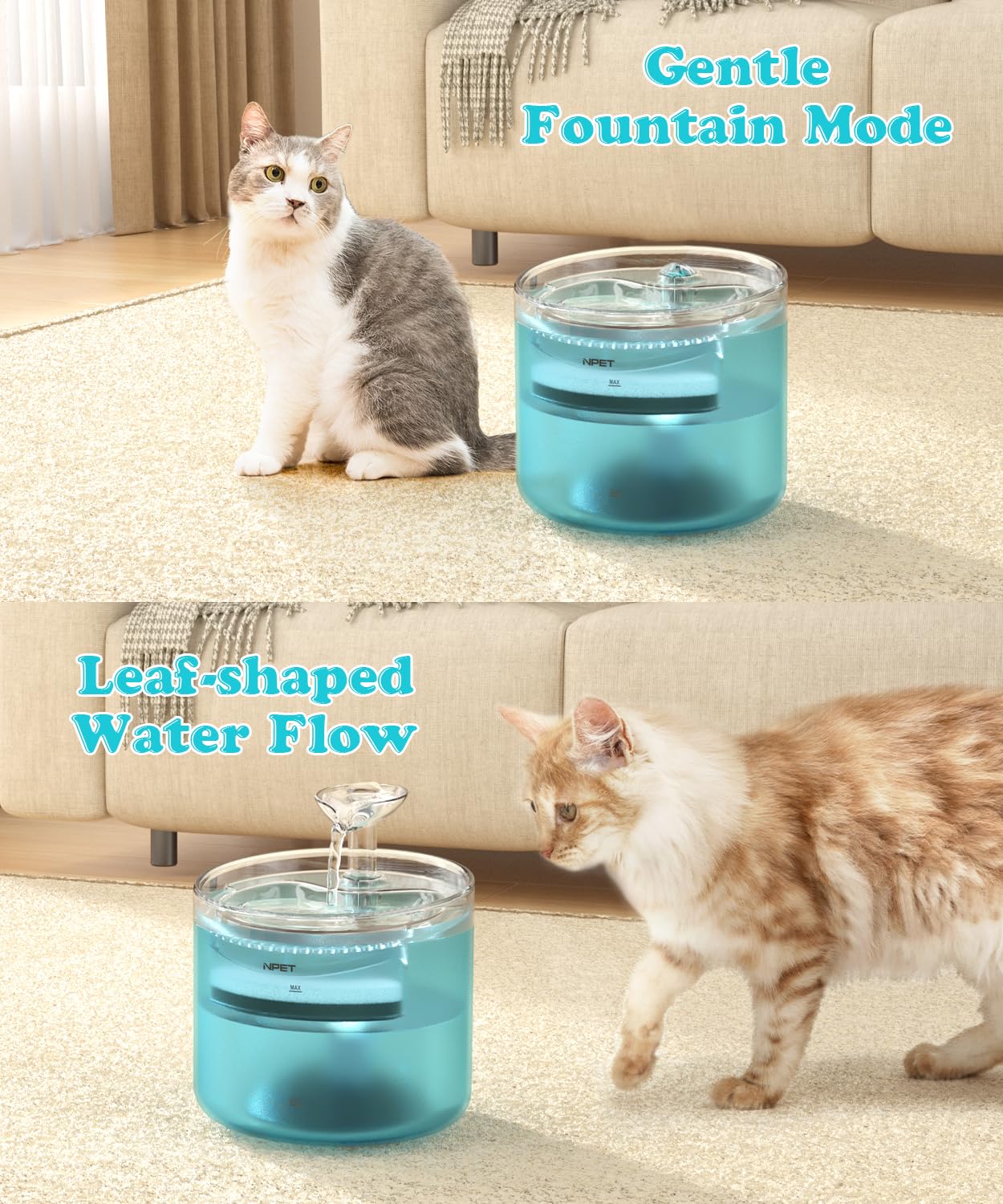 NPET WF100 capacidad-54oz ideal para casas con varias mascotas y uso prolongado