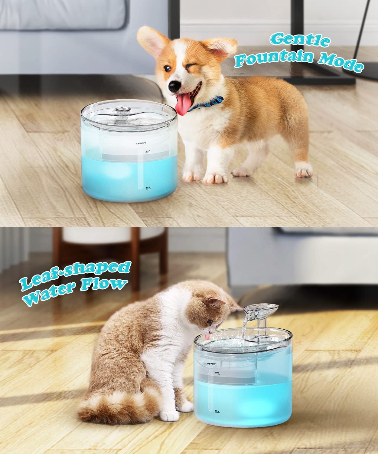 NPET WF100 tanque transparente para ver el nivel de agua