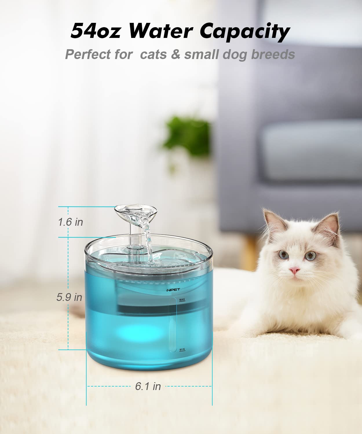 NPET WF100 ventana-nivel-agua vigila sin abrir para rellenar a tiempo