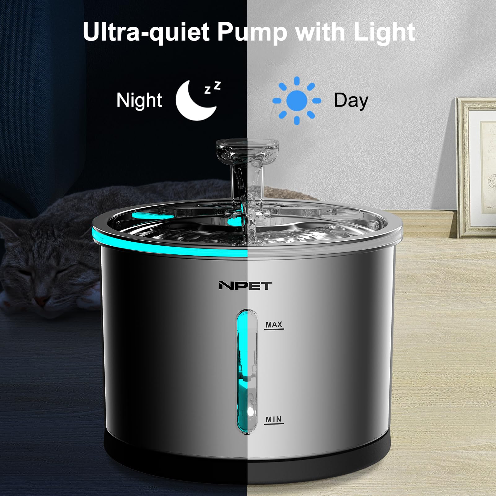 NPET WF210 capacidad 50oz, adecuada para varias mascotas en casa.