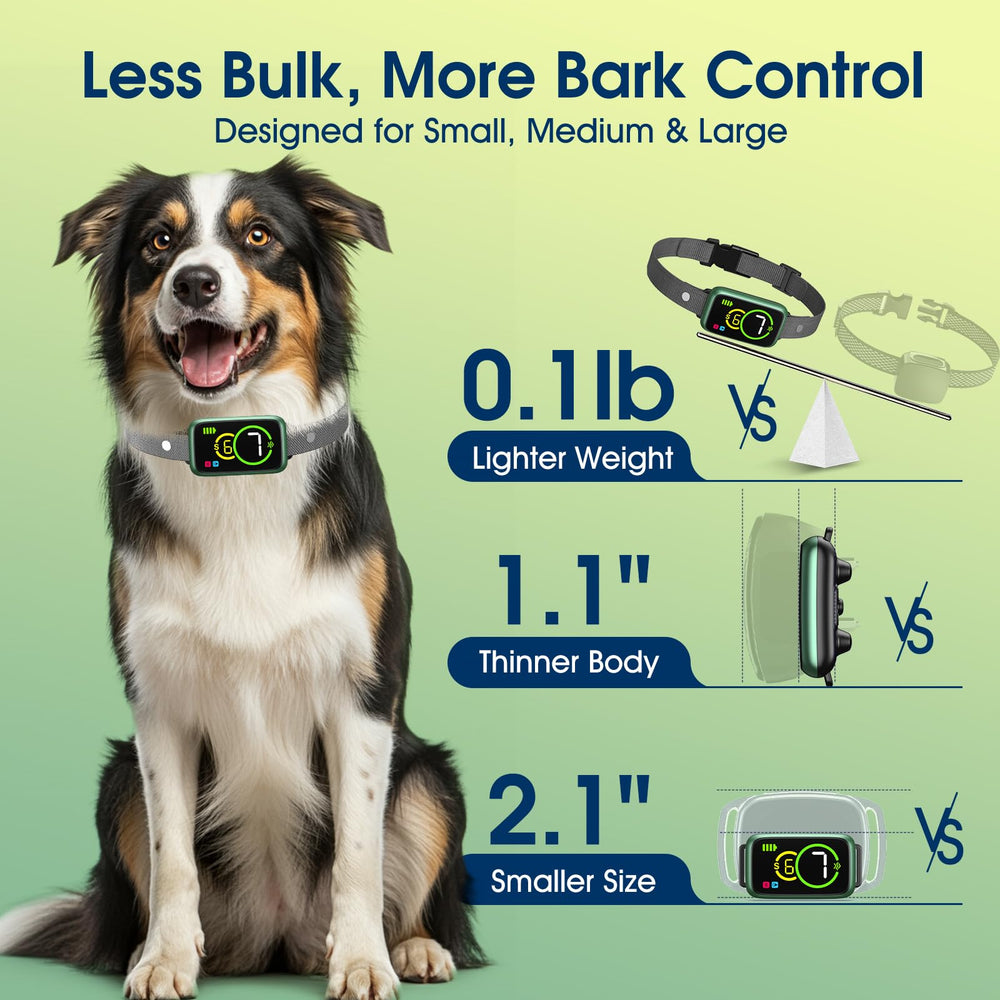 NQQHNN collar con 7 niveles de sensibilidad para adaptar el adiestramiento.