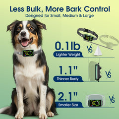 NQQHNN collar con 7 niveles de sensibilidad para adaptar el adiestramiento.