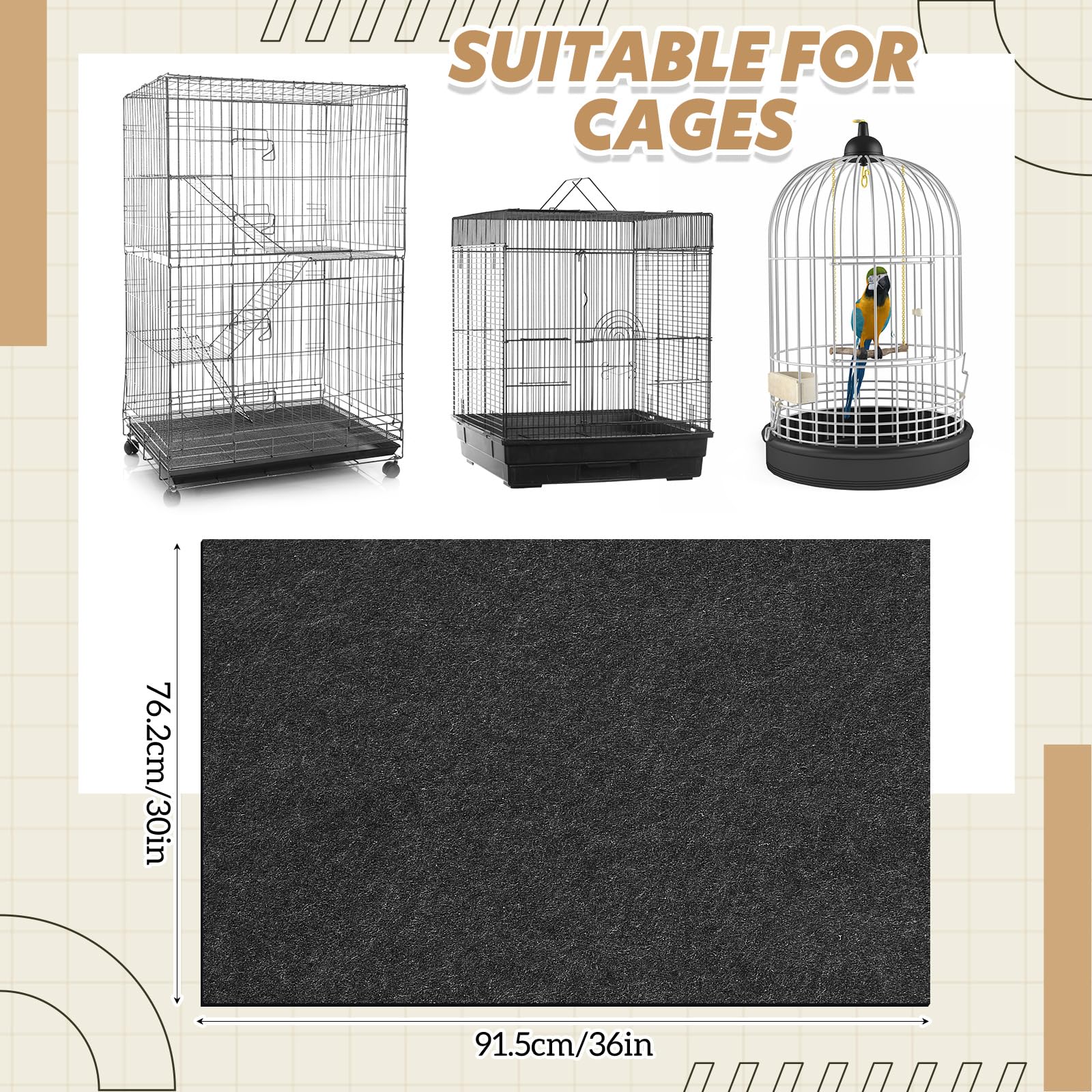Base antideslizante Nuanchu para jaula de aves para mayor estabilidad.